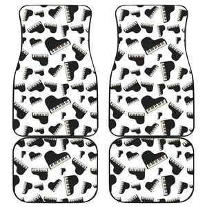 Piano Pattern Print Design 02 Front and Back Car Mats