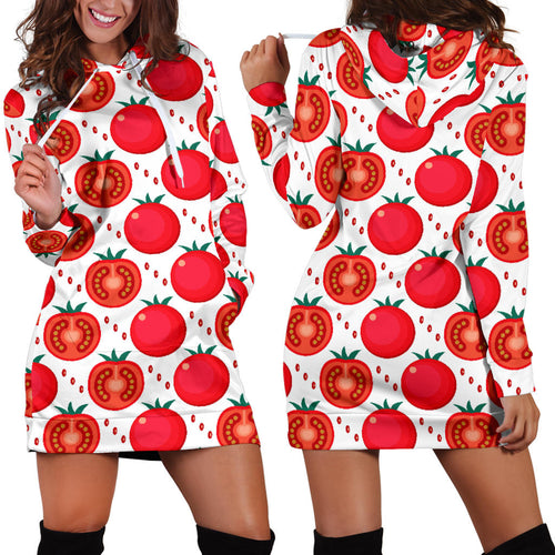 Tomato Pattern Women Hoodie Dress