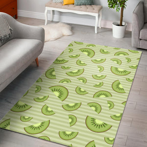 Kiwi Pattern Striped Background Area Rug