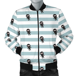 Ninja Pattern Stripe Background Men Bomber Jacket