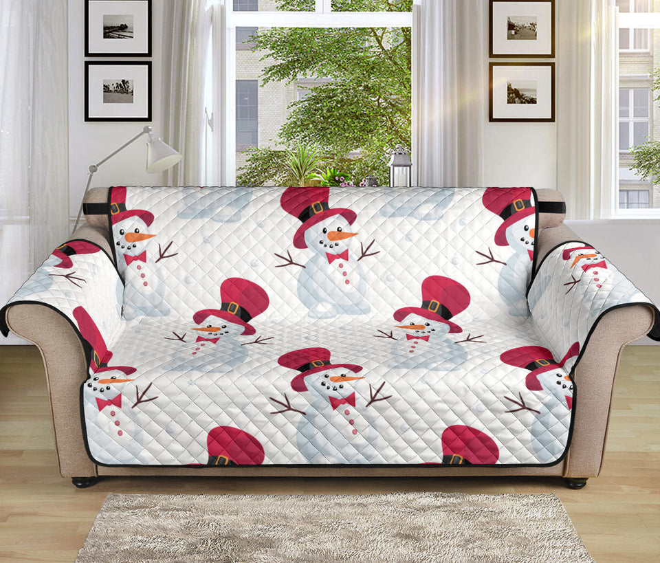 Cute Snowman Pattern Sofa Cover Protector