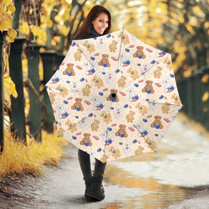 Teddy Bear Pattern Print Design 01 Umbrella