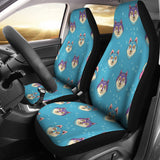 Siberian Husky Head Pattern Universal Fit Car Seat Covers