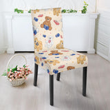 Teddy Bear Pattern Print Design 01 Dining Chair Slipcover