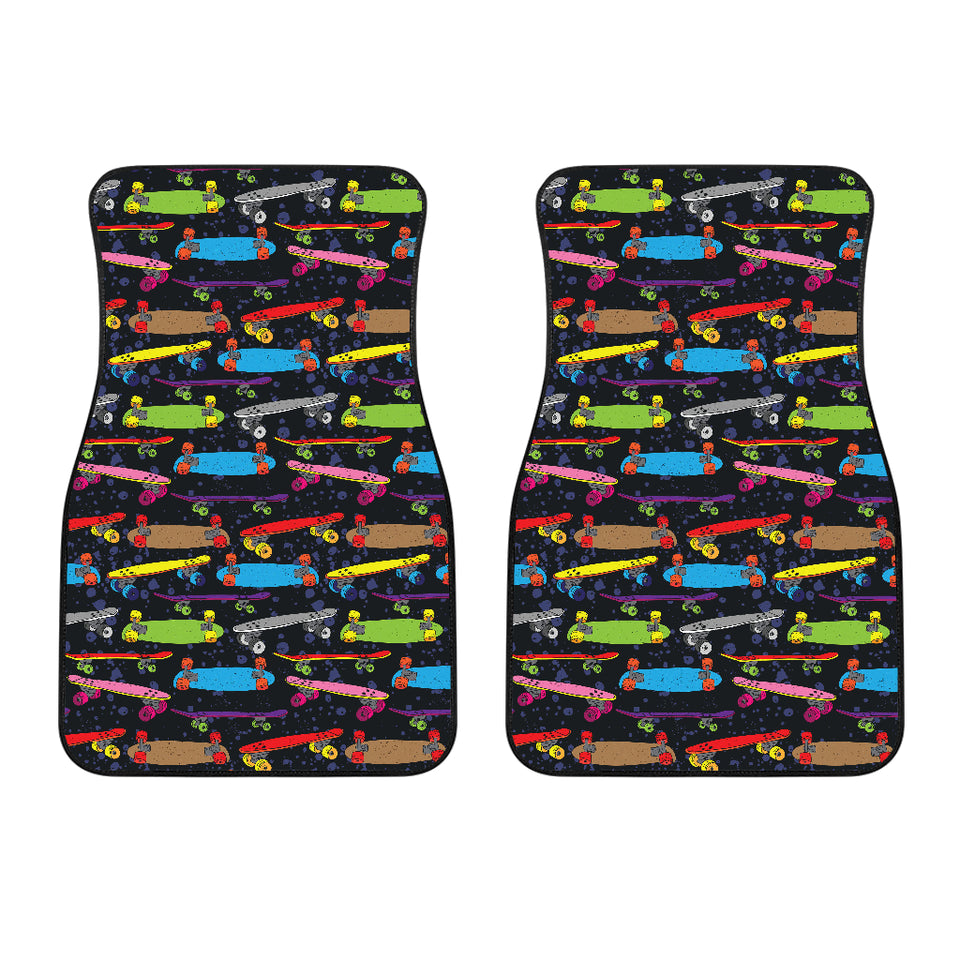 Skate Board Pattern Print Design 03 Front Car Mats