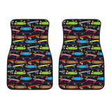 Skate Board Pattern Print Design 03 Front Car Mats