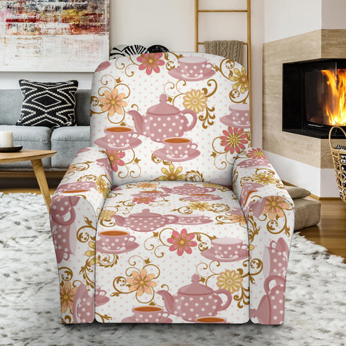 Tea pots Pattern Print Design 01 Recliner Chair Slipcover