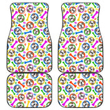 English Bulldog Pattern Print Design 05 Front and Back Car Mats