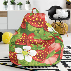 Strawberry Leaves Flower Pattern Bean Bag Cover