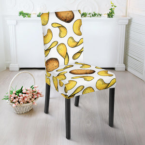 Potato Chips Pattern Print Design 01 Dining Chair Slipcover