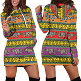 Rhino African Afro Dashiki Adinkra Kente Pattern Ethnic Motifs Women Hoodie Dress