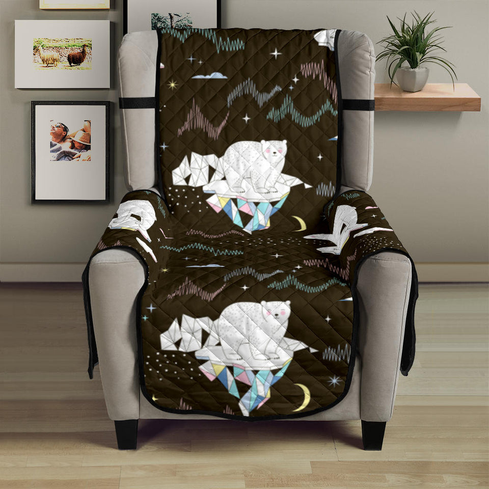 Polar Bear Pattern Background Chair Cover Protector