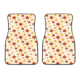 Red and Orange Maple Leaves Pattern Front Car Mats