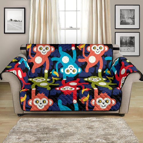 Colorful Monkey Pattern Loveseat Couch Cover Protector