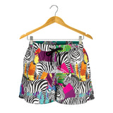 Zebra Colorful Pattern Women Shorts