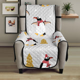 Penguin Christmas Tree Pattern Chair Cover Protector