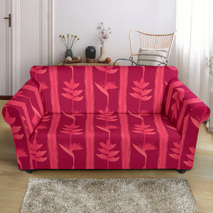 Heliconia Pink Pattern Loveseat Couch Slipcover