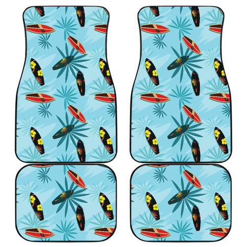 Surfboard Pattern Print Design 03 Front and Back Car Mats