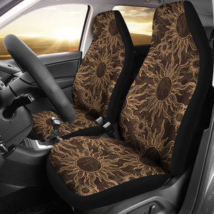 Sun Pattern Theme Universal Fit Car Seat Covers