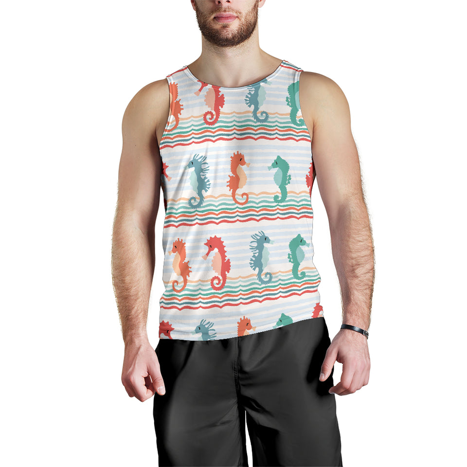 Seahorse Pattern Theme Men Tank Top