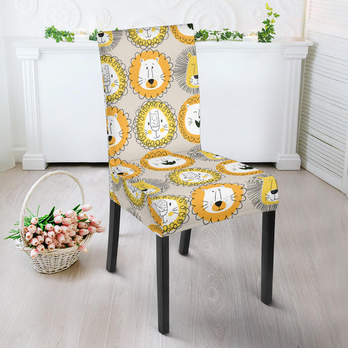Lion Pattern Print Design 04 Dining Chair Slipcover