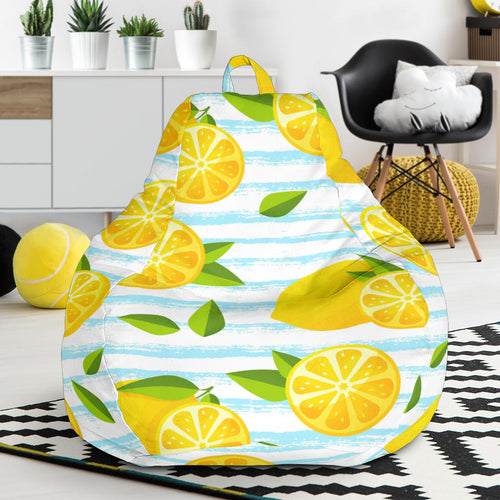 Lemon Pattern Stripe Background Bean Bag Cover