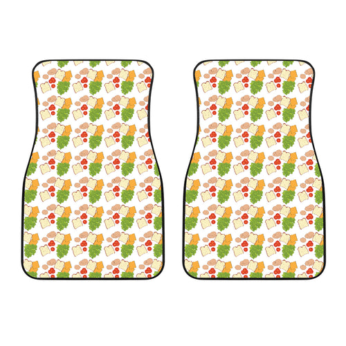 Sandwich Pattern Print Design 02 Front Car Mats