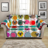 Colorful Sheep Pattern Loveseat Couch Cover Protector