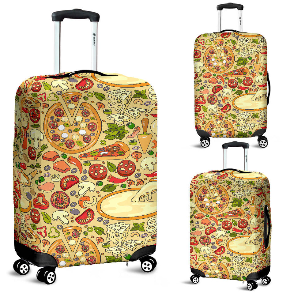 Pizza Pattern Background Luggage Covers