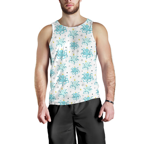 Octopus Blue Pattern Men Tank Top