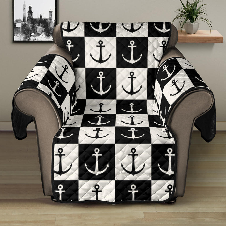 Anchor Black and White Patter Recliner Cover Protector
