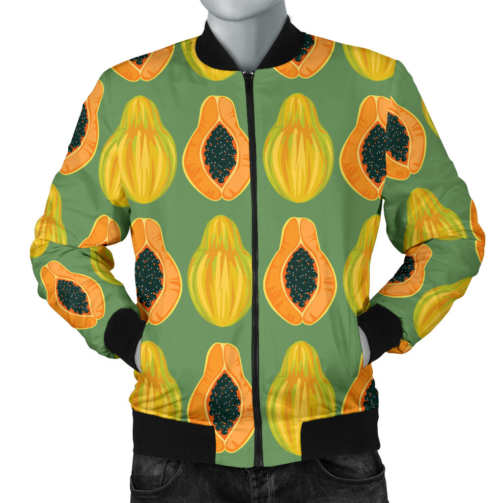 Papaya Pattern Background Men Bomber Jacket