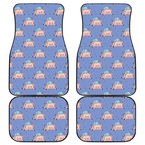 Pig Pattern Print Design 03 Front and Back Car Mats