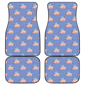 Pig Pattern Print Design 03 Front and Back Car Mats