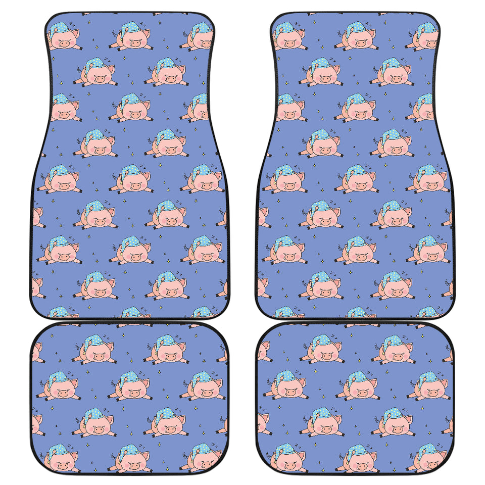 Pig Pattern Print Design 03 Front and Back Car Mats