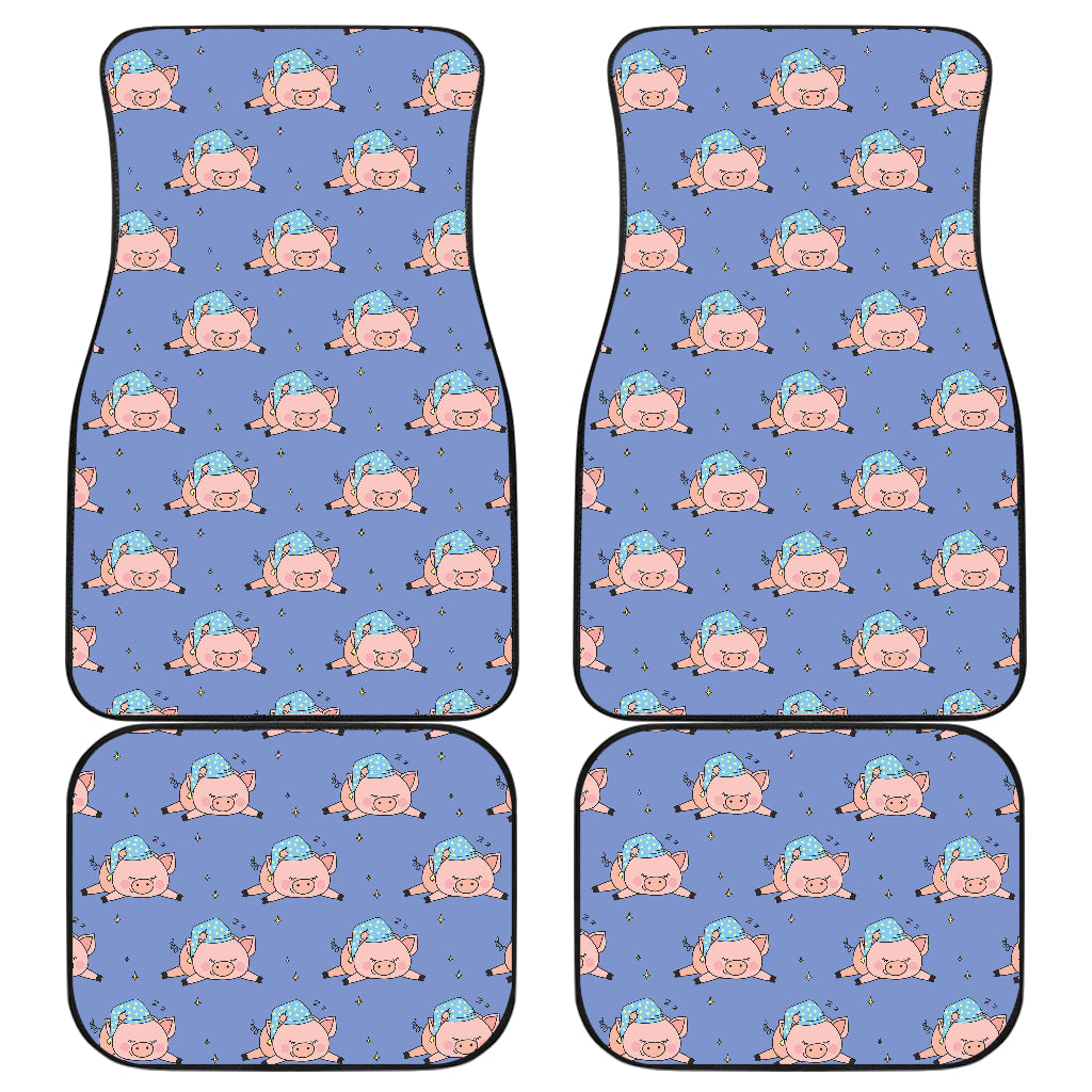 Pig Pattern Print Design 03 Front and Back Car Mats