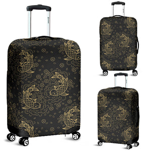 Gold Koi Fish Carp Fish Pattern Luggage Covers