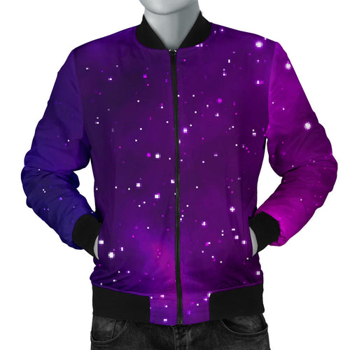 Pink Space Galaxy Pattern4 Men Bomber Jacket