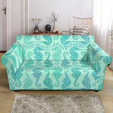 Seahorse Green Pattern Loveseat Couch Slipcover