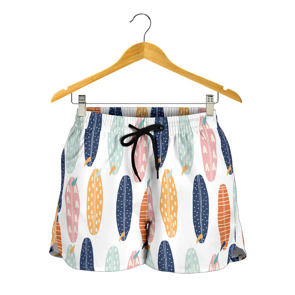 Surfboard Pattern Print Design 04 Women Shorts