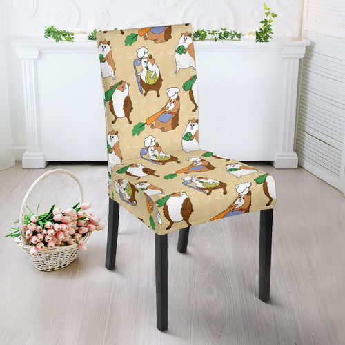 Guinea Pig Pattern Print Design 02 Dining Chair Slipcover