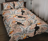 Toucan Theme Pattern Quilt Bed Set