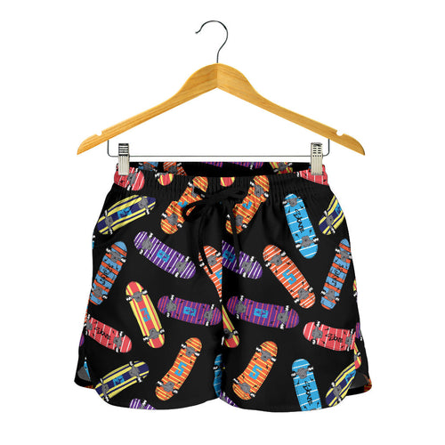 Skate Board Pattern Print Design 04 Women Shorts