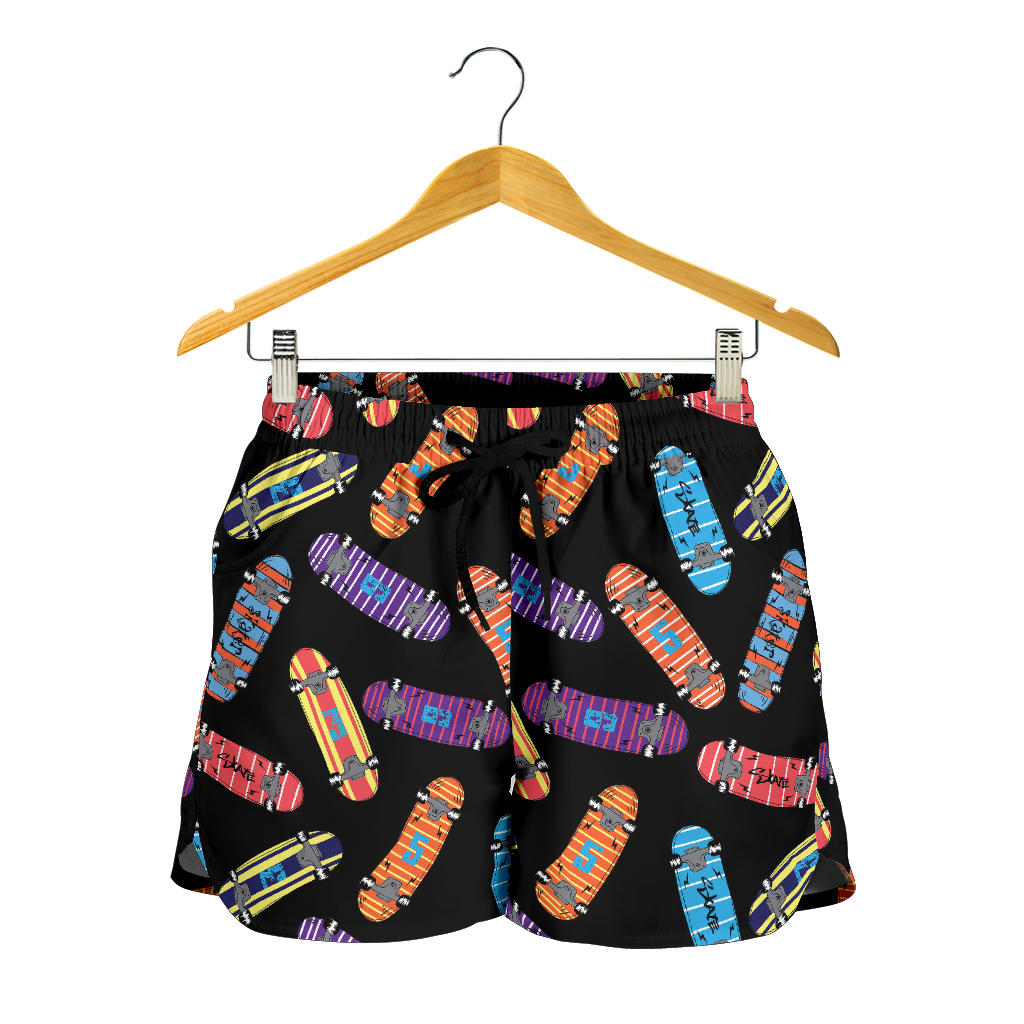 Skate Board Pattern Print Design 04 Women Shorts