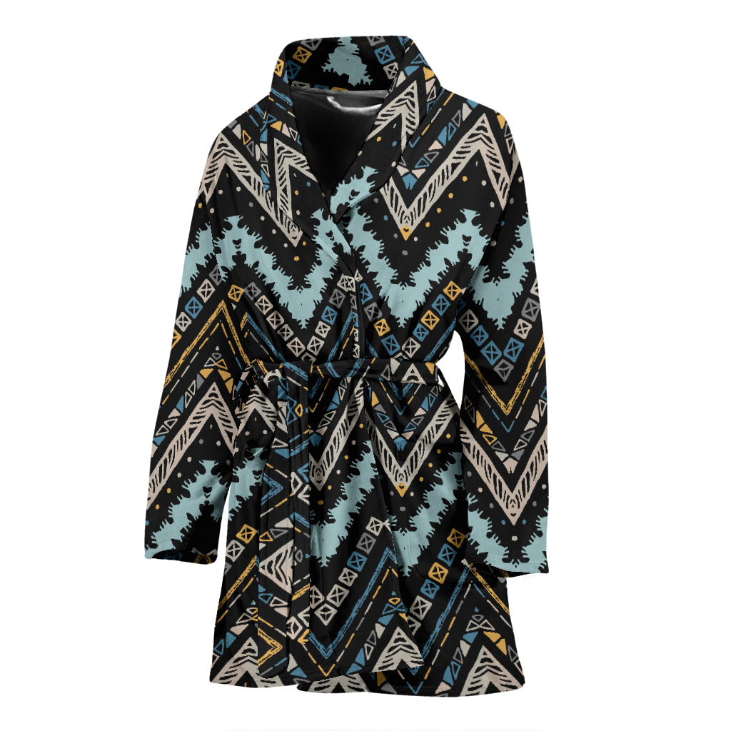 Zigzag Chevron African Afro Dashiki Adinkra Kente Women Bathrobe