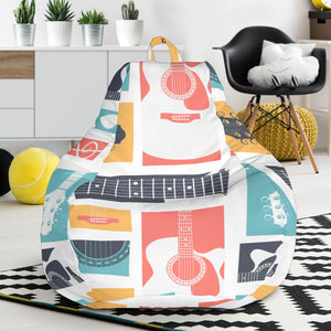 Guitar Pattern Background Bean Bag Cover