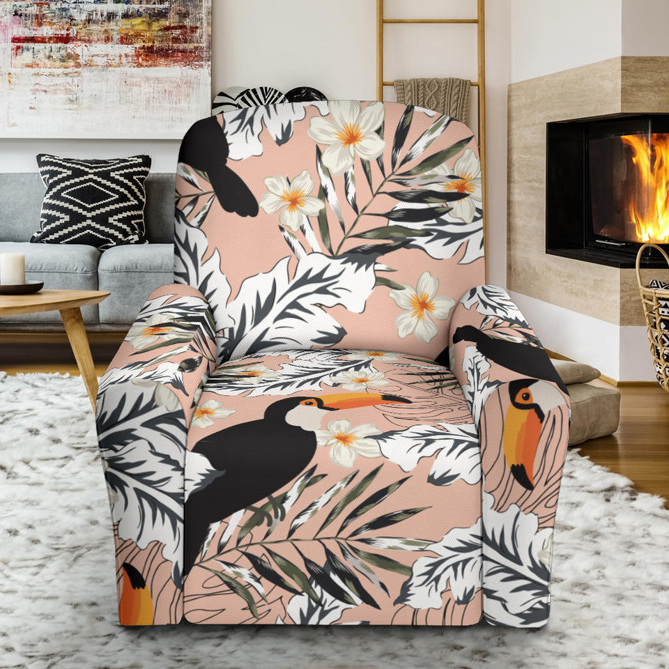Toucan Theme Pattern Recliner Chair Slipcover