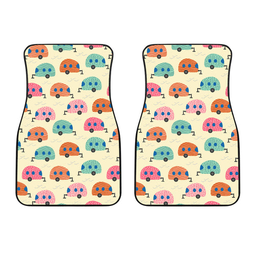 Camper Van Pattern Print Design 04 Front Car Mats