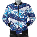 Whale Starfish Pattern Men Bomber Jacket