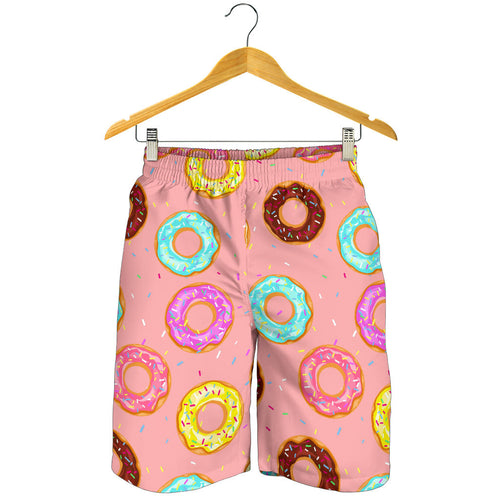 Donut Pattern Pink Background Men Shorts